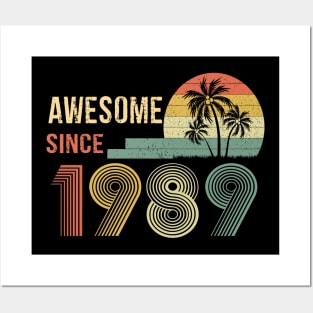 33 Years Old Awesome Since 1989 Gifts 33th Birthday Gift Posters and Art